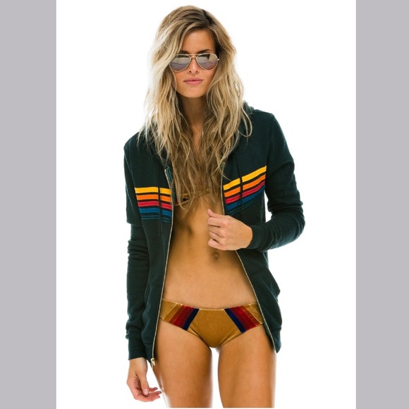 Aviator Nation 5 Stripe Hoodie Jacket - Picture 2 of 8